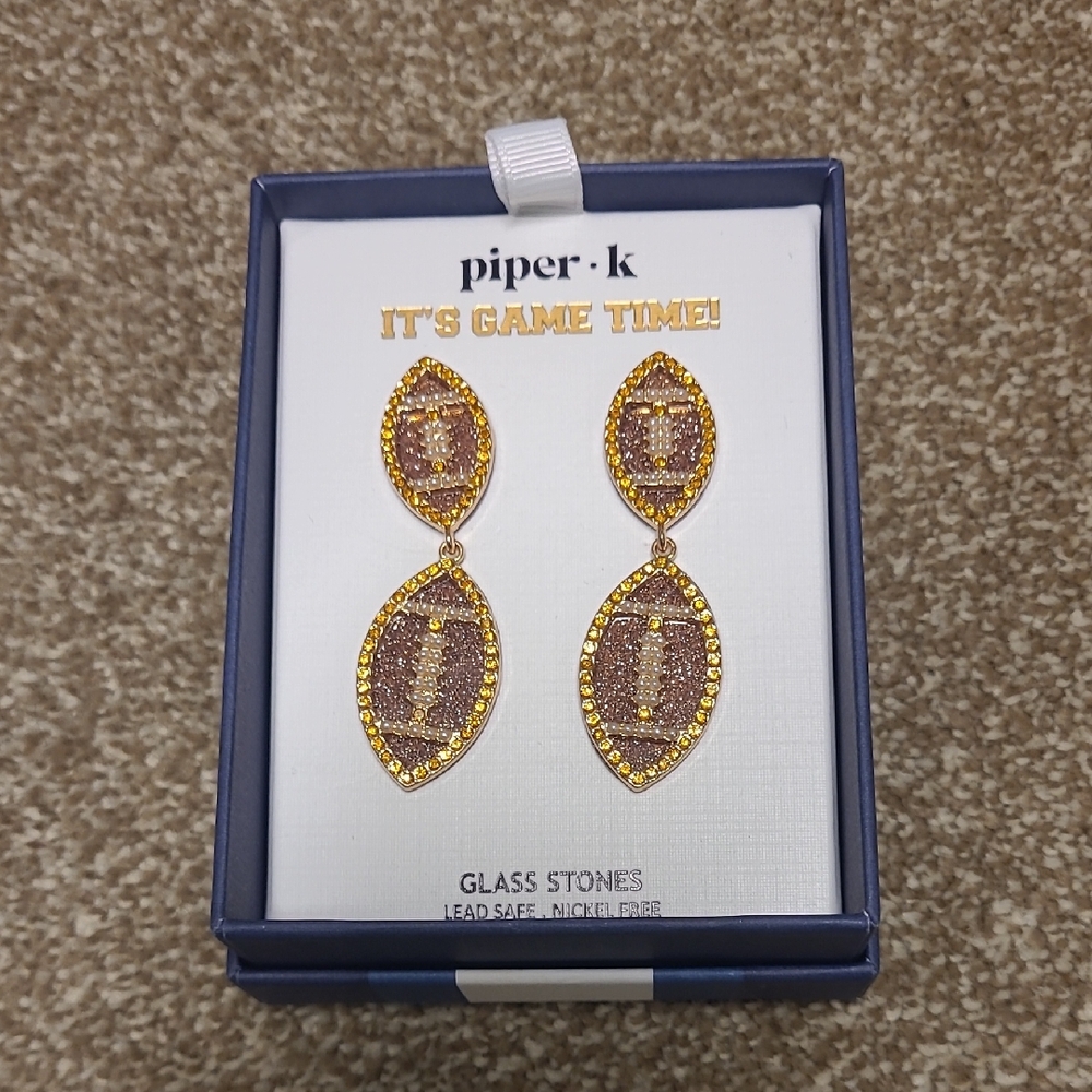 NWT Piper•K Football Earrings
